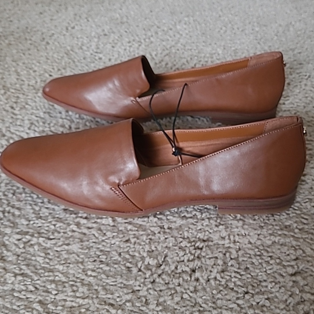 ALDO Cognac Leather Slip-On Loafer Flats Size US 11 / NWOT - Picture 2 of 11